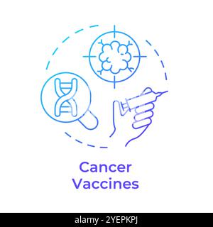 Cancer vaccines blue gradient concept icon Stock Vector
