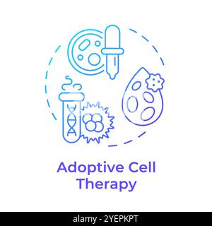 Adoptive cell therapy blue gradient concept icon Stock Vector