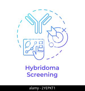 Hybridoma screening blue gradient concept icon Stock Vector