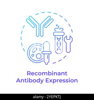 Recombinant antibody expression blue gradient concept icon Stock Vector