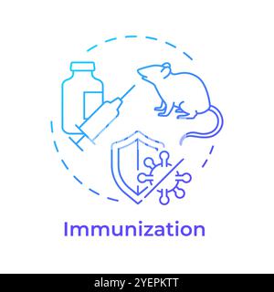 Immunization blue gradient concept icon Stock Vector