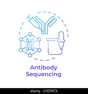 Antibody sequencing blue gradient concept icon Stock Vector