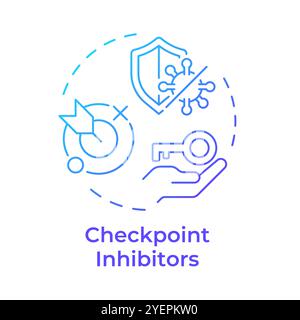 Checkpoint inhibitors blue gradient concept icon Stock Vector