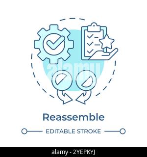 Reassemble soft blue concept icon Stock Vector