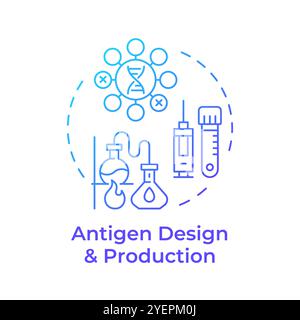 Antigen design and production blue gradient concept icon Stock Vector
