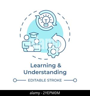 Learning and understanding soft blue concept icon Stock Vector