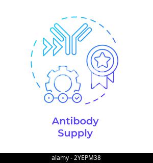 Antibody supply blue gradient concept icon Stock Vector