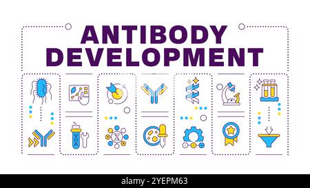 Antibody development word concept isolated on white Stock Vector