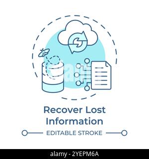 Recover lost information soft blue concept icon Stock Vector