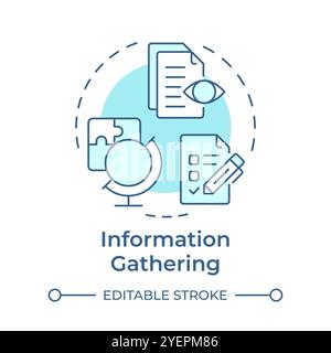 Information gathering soft blue concept icon Stock Vector