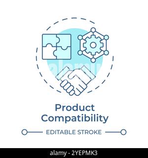 Product compatibility soft blue concept icon Stock Vector