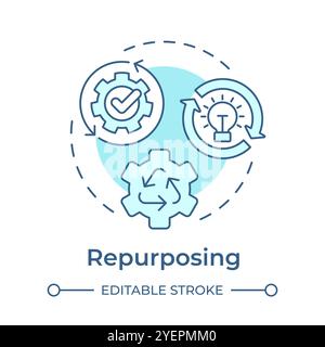 Repurposing soft blue concept icon Stock Vector