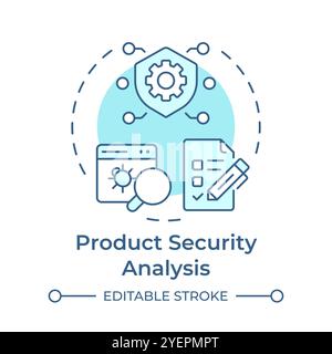 Product security analysis soft blue concept icon Stock Vector