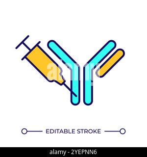 Antibody injection RGB color icon Stock Vector