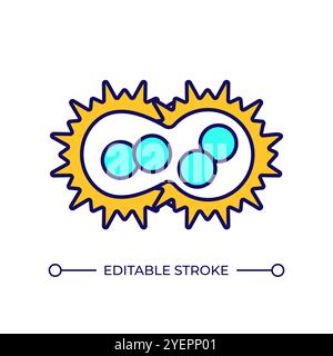 Cell fusion RGB color icon Stock Vector