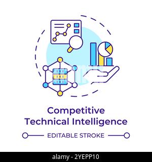 Competitive technical intelligence multi color concept icon Stock Vector