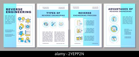 Reverse engineering blue gradient brochure template Stock Vector
