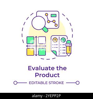 Evaluate product multi color concept icon Stock Vector