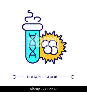 Genetically modified cell RGB color icon Stock Vector