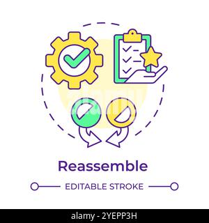 Reassemble multi color concept icon Stock Vector