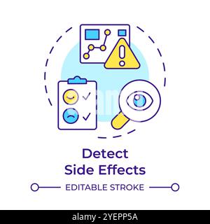 Detect side effects multi color concept icon Stock Vector