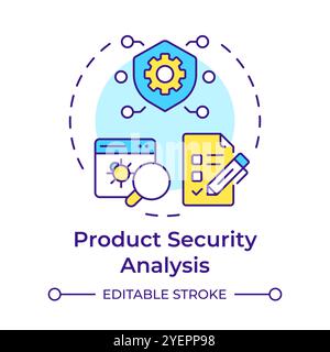Product security analysis multi color concept icon Stock Vector