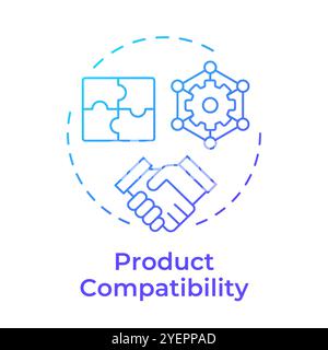 Product compatibility blue gradient concept icon Stock Vector