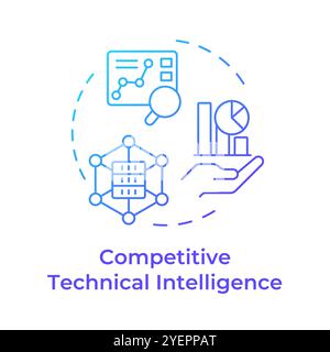 Competitive technical intelligence blue gradient concept icon Stock Vector
