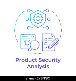 Product security analysis blue gradient concept icon Stock Vector