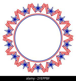 Round decorative frame American flag symbols for logo, symbol, emblem design template Stock Vector