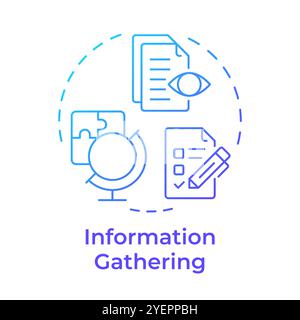 Information gathering blue gradient concept icon Stock Vector
