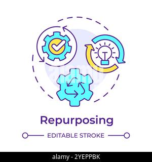 Repurposing multi color concept icon Stock Vector