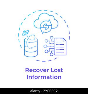 Recover lost information blue gradient concept icon Stock Vector