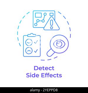 Detect side effects blue gradient concept icon Stock Vector