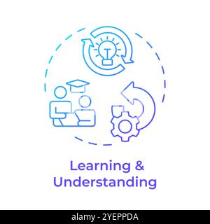 Learning and understanding blue gradient concept icon Stock Vector