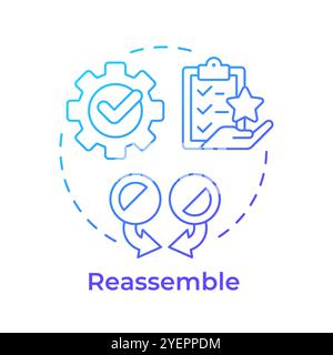 Reassemble blue gradient concept icon Stock Vector