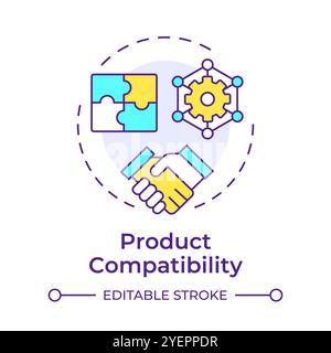 Product compatibility multi color concept icon Stock Vector