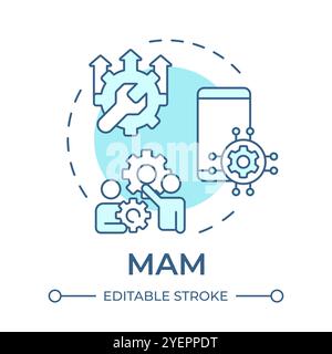 MAM soft blue concept icon Stock Vector