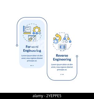 Forward vs reverse engineering infographic vertical sequence Stock ...