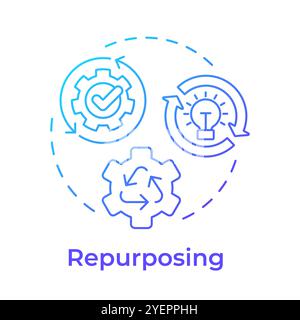 Repurposing blue gradient concept icon Stock Vector