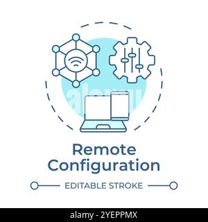 Remote configuration soft blue concept icon Stock Vector