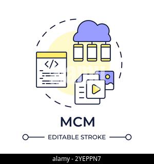 MCM multi color concept icon Stock Vector