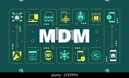 MDM green word concept Stock Vector