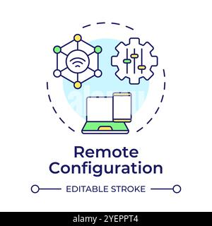 Remote configuration multi color concept icon Stock Vector