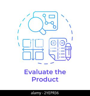 Evaluate product blue gradient concept icon Stock Vector