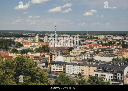 Bydgoszcz. Aerial View of City Center of Bydgoszcz near Brda River. The largest city in the Kuyavian-Pomeranian Voivodeship. Poland. Europe. Architect Stock Photo