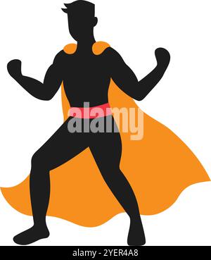 Vector Illustration of a Superhero Dad Icon for Design Stock Vector