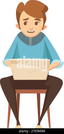 Minimalist Vector of Man Sitting on Chair Stock Vector