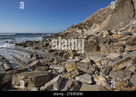 Barrika coastline in Bilbao, Basque country, Spain, Europe Stock Photo