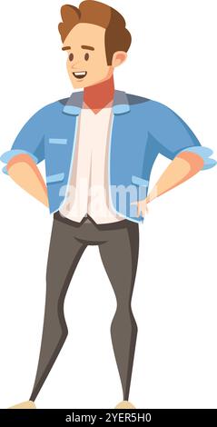 Playful Cartoon Design Featuring a Smiling Man Stock Vector
